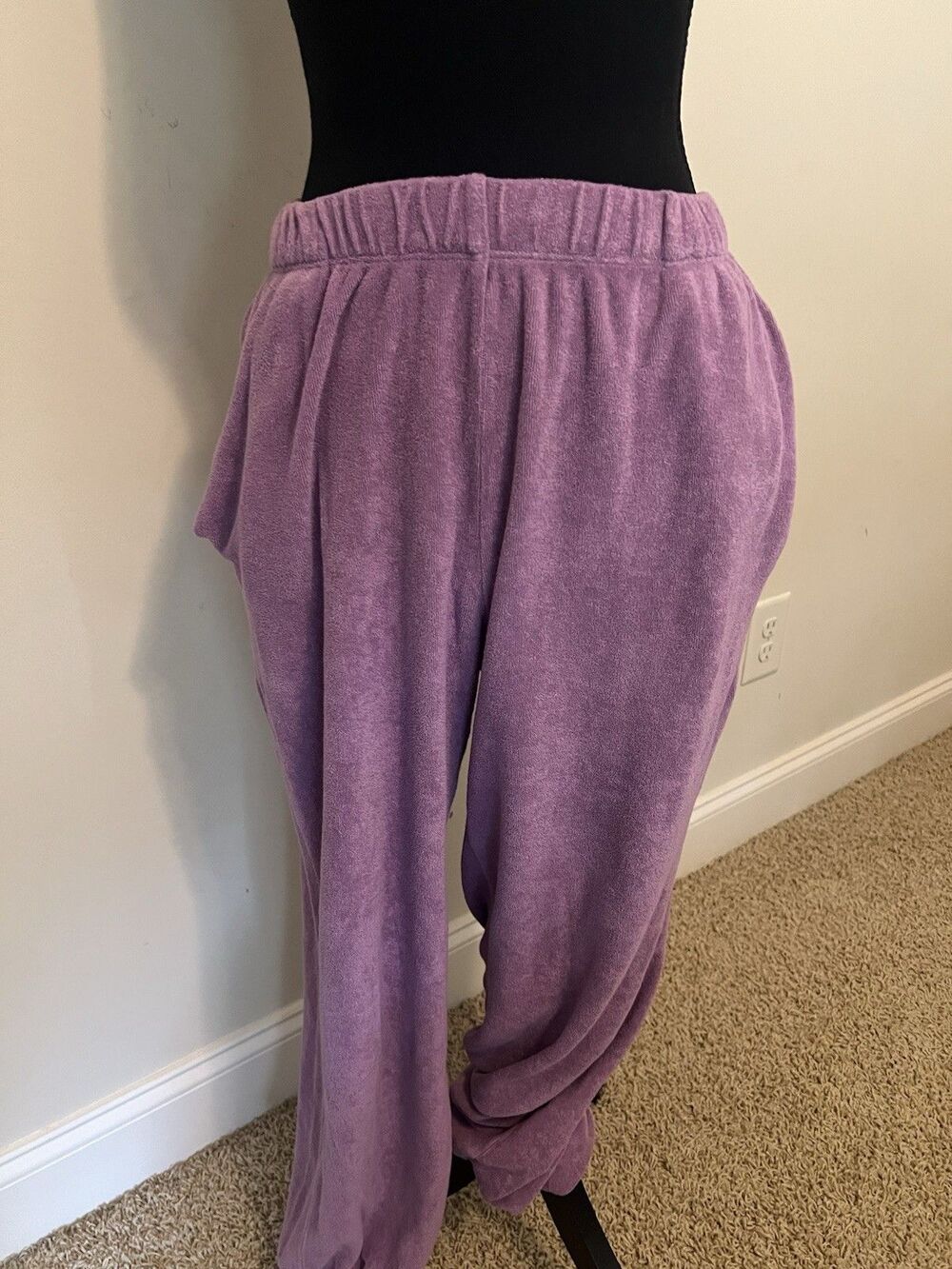 Suzie Kondi Organic Cotton Terry Pants Size XS Purple/Orchid Color Made In LA